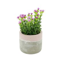 Vaso I Love You Em Concreto Pequeno Rosa e Cinza 8x7cm