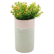 Vaso I Love You Em Concreto Long Rosa e Cinza 11x19m