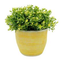 Vaso Modern Design Em Concreto Amarelo 14x12cm