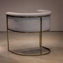 Poltrona Teresa Base Em Inox Com Tecido Cru