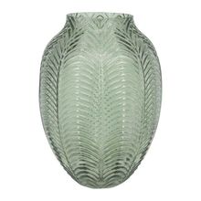 Vaso De Vidro Transparente Verde 25x18cm