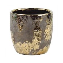 Vaso De Cerâmica Ouro Velho 13,5x14cm
