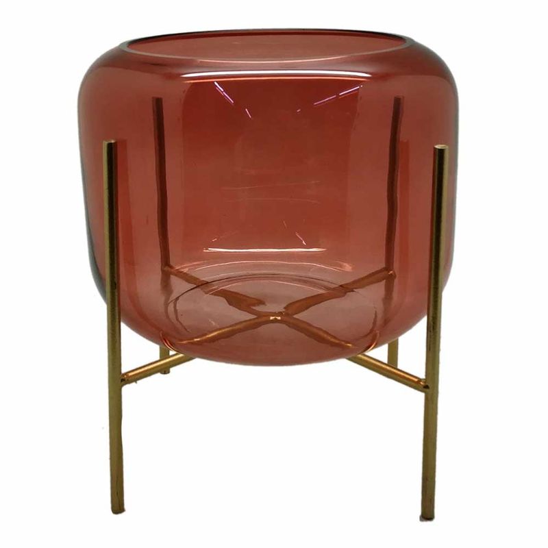 Vaso-De-Vidro-Terracota-Com-Suporte-Dourado