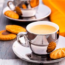 Conjunto De Xícaras De Chá Versa Prata De Porcelana 220ml 6 peças