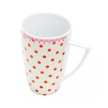 Caneca De Porcelana Em Vermelho E Rosa 6 Peças