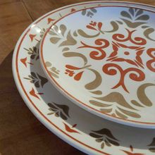 Conjunto 6 Pratos Rasos Coupe Imperial Decorado Corona 26cm
