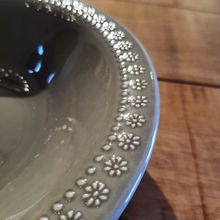 Conjunto Com 6 Pratos Fundos Relieve Cinza Corona