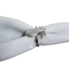Argola Para Guardanapo Abacaxi Prata 4 Peças Class Home