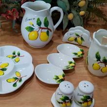 Petisqueira Tripla Em Cerâmica Lemons 25x12x3cm