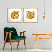 Quadro Folha Dourada 1315 Com Moldura 55x55cm