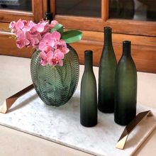 Vaso De Vidro Transparente Verde 25x18cm