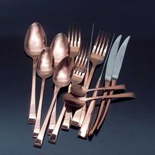 Faqueiro 30 Peças Berna Rose Gold Em Inox Com Estojo Madeira