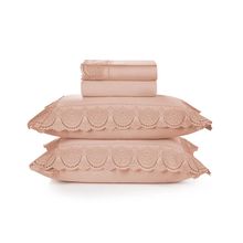 Jogo de Cama Queen Giovanna Rosa Perla Trussardi