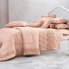 Jogo De Colcha King Giovanna Rosa Perla Trussardi