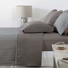 Jogo De Cama Super King Domus Chumbo 270 Fios 280x280cm Buddemeyer