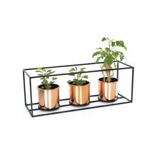 Vaso De Metal E Plástico Geo Forms 3 Retangular Cobre