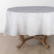 Toalha de Mesa Panama Damask Off White 180cm Redonda