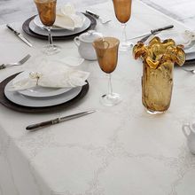 Toalha de Mesa Panama Damask Off White 180x280cm Retangular