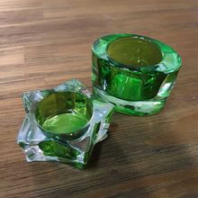 Castiçal De Vidro Em Formato De Estrela Verde 7x7x3cm