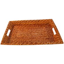 Bandeja Retangular em Rattan 41x27cm