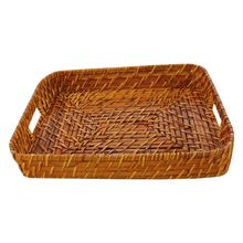 Bandeja Retangular em Rattan 29x22cm
