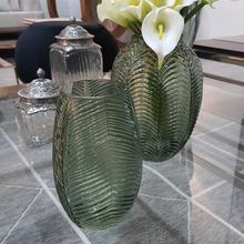 Vaso De Vidro Transparente Verde 20x13cm