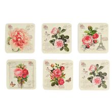 Porta Copos Roses Em Mdf Com Suporte 7 Peças