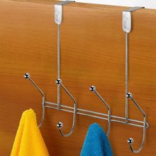 Suporte Eclipse Cromado Para Porta Com 4 Ganchos