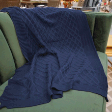 Manta Azul Escuro 70x260cm Luana Ramalho