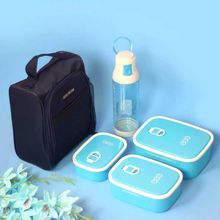 Conjunto Com 3 Potes Para Alimentos Azul