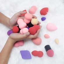 Kit Trio De Esponjas 6 Peças Vermelho Rosa Bege