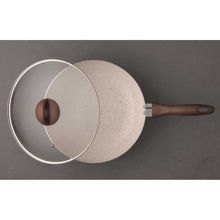Panela Wok com Tampa Ceramic Life Smart Plus 28cm Indução Vanilla Brinox