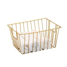 Cesto Organ Retangular Médio 27x20x14 Dourado Arthi