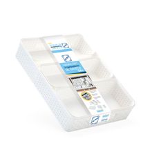 Conjunto Com 5 Organizadores De Gaveta Rattan Branco