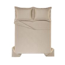 Colcha Super King Trussardi 2 Porta Travesseiros 300 Fios Cetim Spiazzo Nocciola