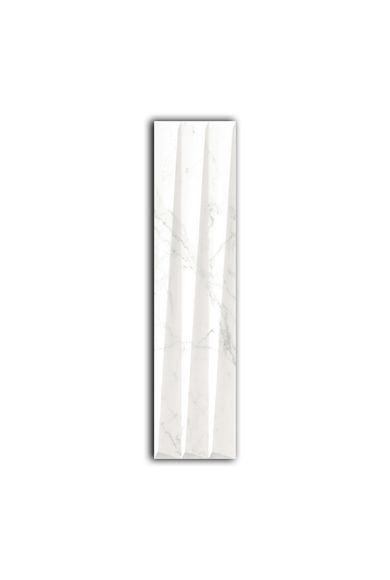 Porcelanato Coluna Carrara 28,8x119cm Branco Acetinado Ceusa