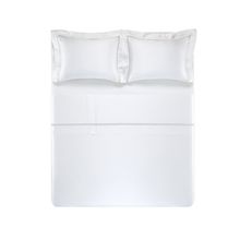 Jogo de Cama Queen Trussardi 600 Fios cetim 100% Algodão Egípcio Castellani Branco/Platino