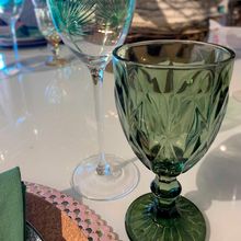 Conjunto De Taças De Vidro 325ml 6 Peças Diamond Verde Lyor