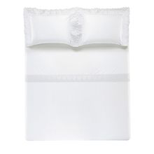 Jogo de Cama King Trussardi 600 Fios Cetim 100% Algodão Egípcio Ducale Branco