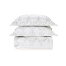 Jogo de Colcha King Trussardi 2 Porta Travesseiros 300 Fios Cetim 100% Algodão Egípcio Salento Branco/Legno