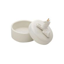 Potiche De Cerâmica Round Little Unicorn Branco Pequeno