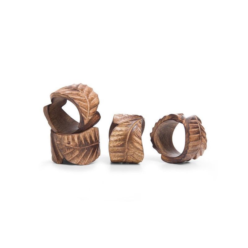 Argola-de-Guardanapo-Complement-4-Pcs-Leaf