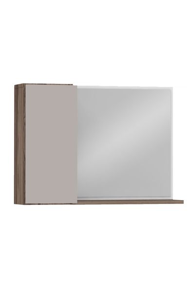 Espelheira Em Mdf Com Armário 37,7x46,2cm Nude E Tamarindo Cozimax