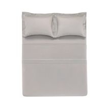 Jogo de Cama Queen Trussardi 300 Fios Percal 100% Algodão Enrico Marmo/Branco