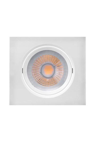 Luminária Led Downlight Quadrada Par20 7W 2700K luz quente Bivolt Brilia