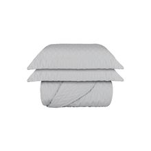 Kit Colcha Matelasse Zig Queen Prata 200 Fios  2,40m x 2,50m Naturalle