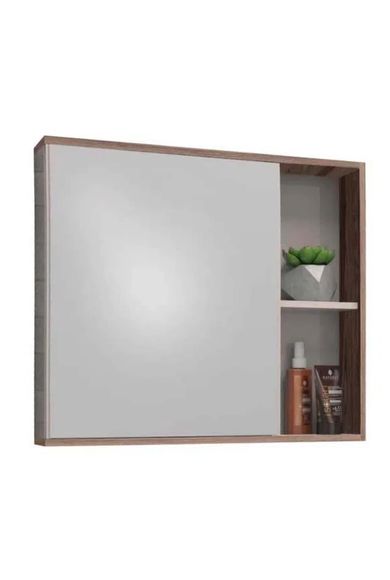 Espelheira De Sobrepor Caete 60x52,4cm De Madeira Nude Com Tamarindo Cozimax