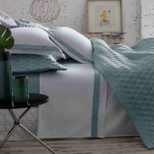 Kit Colcha Mat Queen St Germain Verde 300 Fios 2,60m x 2,50m Naturalle