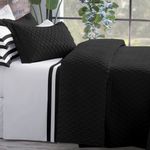 Kit-Colcha-Matelasse-Zig-king-Preto