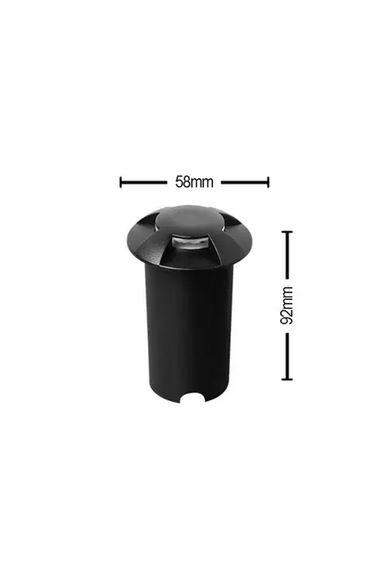Balizador Preto Led Com 3 Fachos 0,75 w Para Área Externa Luz Quente 2700k Bivolt Brilia